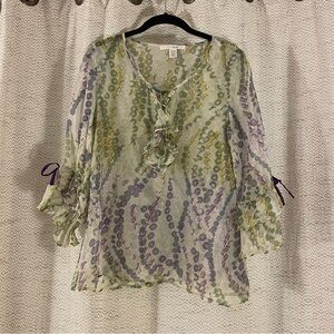 Trinity Y2K Women's Blouse - Green and Purple